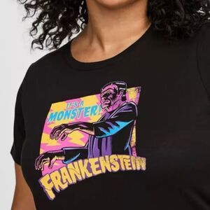 Torrid Universal Monsters Black Frankenstein Graphic Top, Vintage Colors, NWT 3X